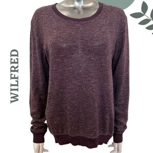 🛍️3/$40 Wilfred Purple Marbled Lightweight Sweater Pullover Ribbed Cuff Sz Small